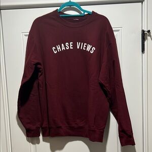 Chase Views Red Crewneck Sweater Size Large